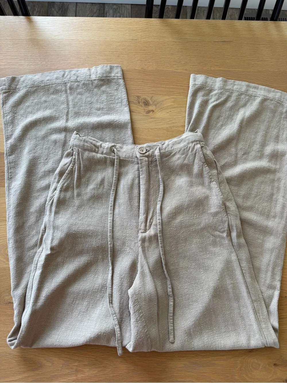 Zsupply Relaxed Drawstring Pants in Light Beige XS